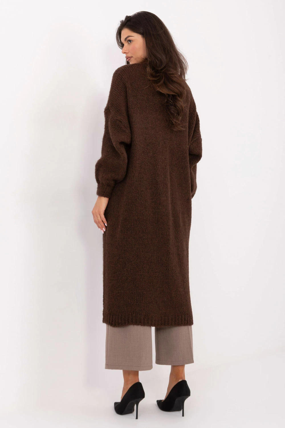 Dolgi pulover za ženske Italy Moda 218426, rjav