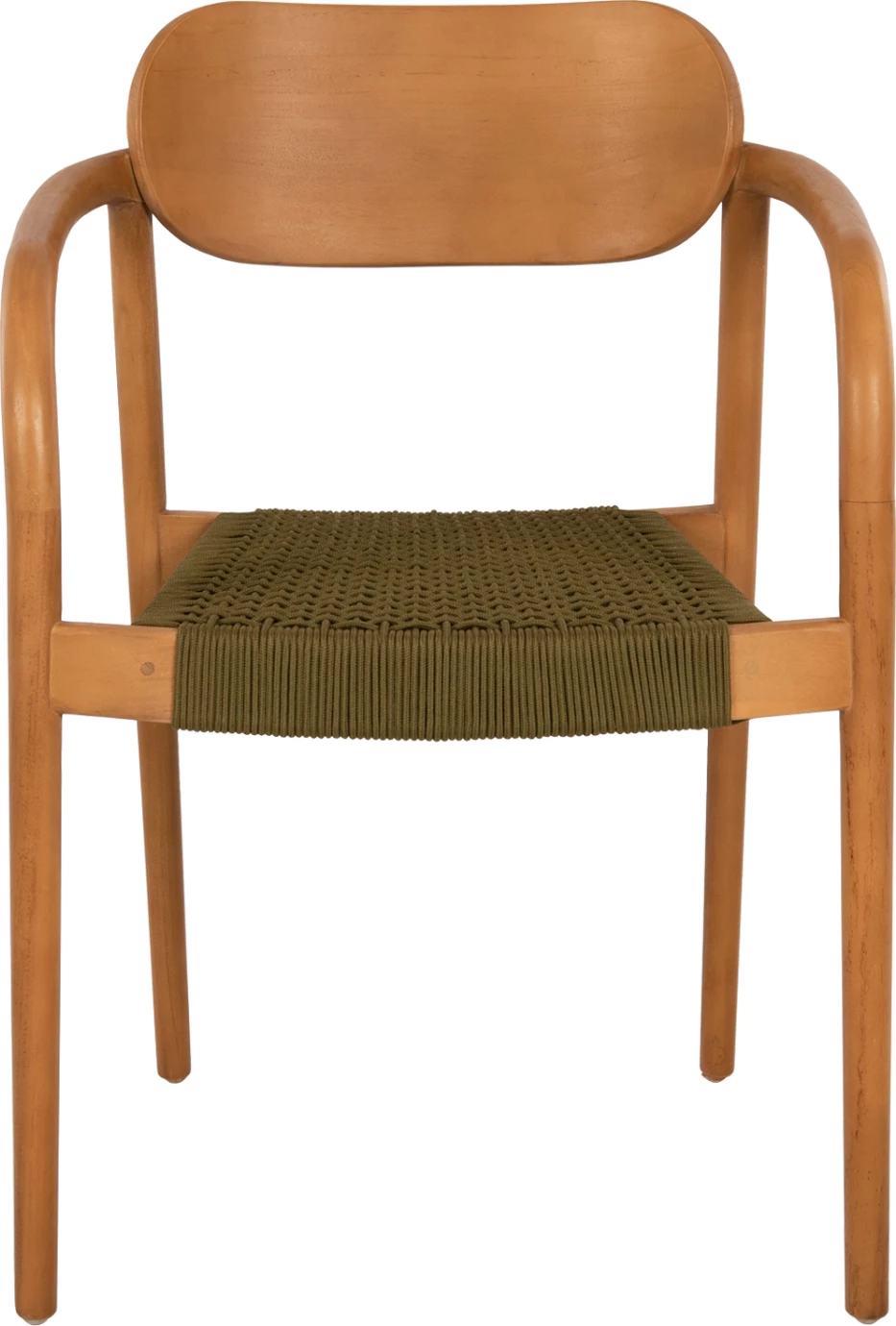 Fotelj OSLO FH9636.05 iz tikovine v naravni barvi in z zeleno vrvjo 55x54x80Hcm