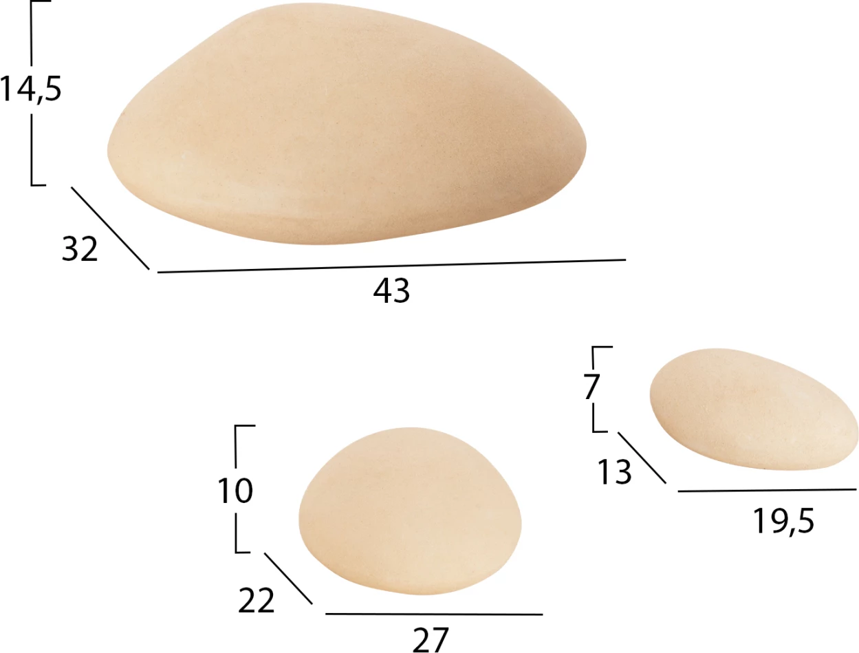 Talne svetilke 3 osvetljeni 'kamni' FH4420 bež polietilen