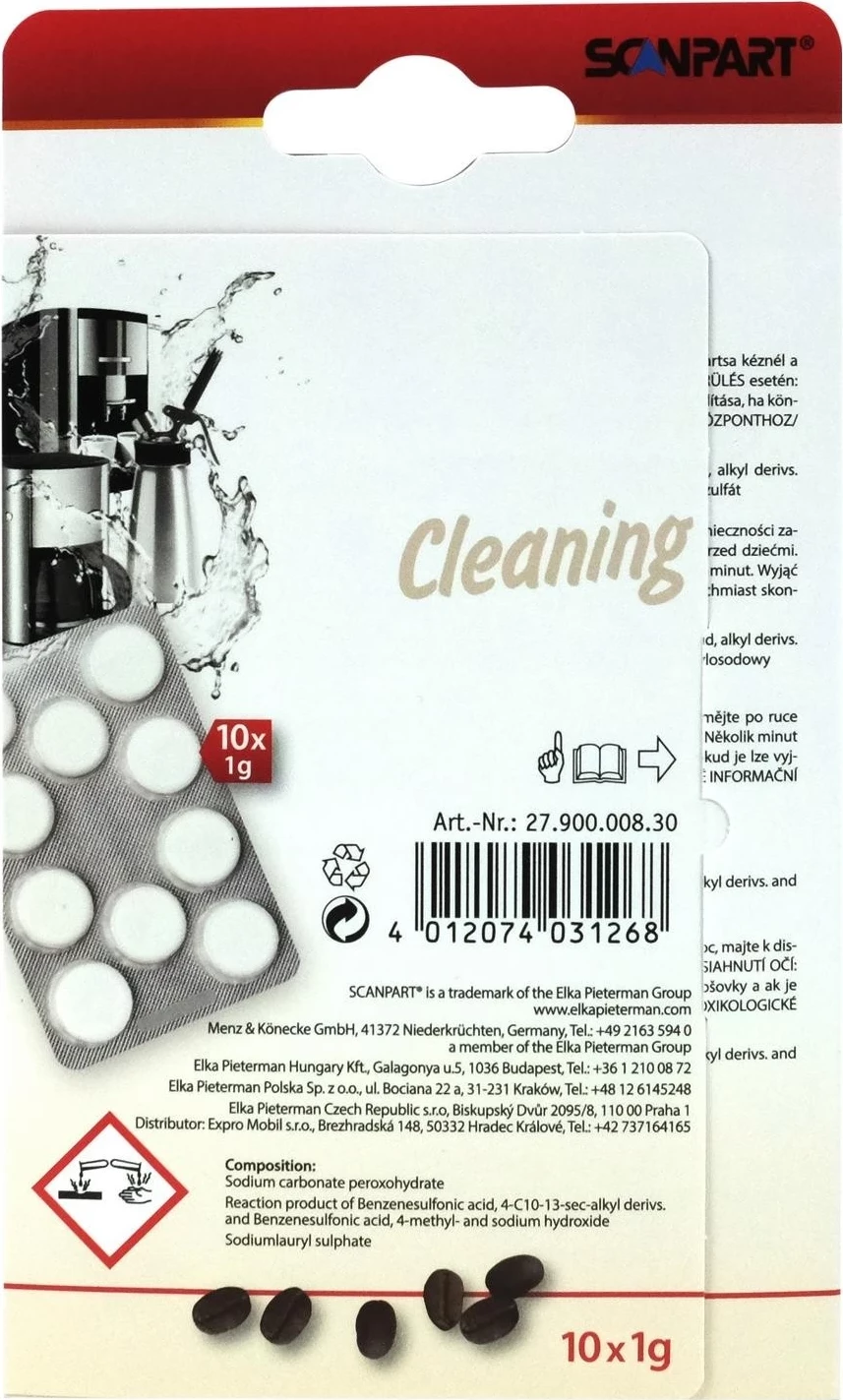 Tablete za čiščenje za kavne aparate in sifone, Scanpart, bele