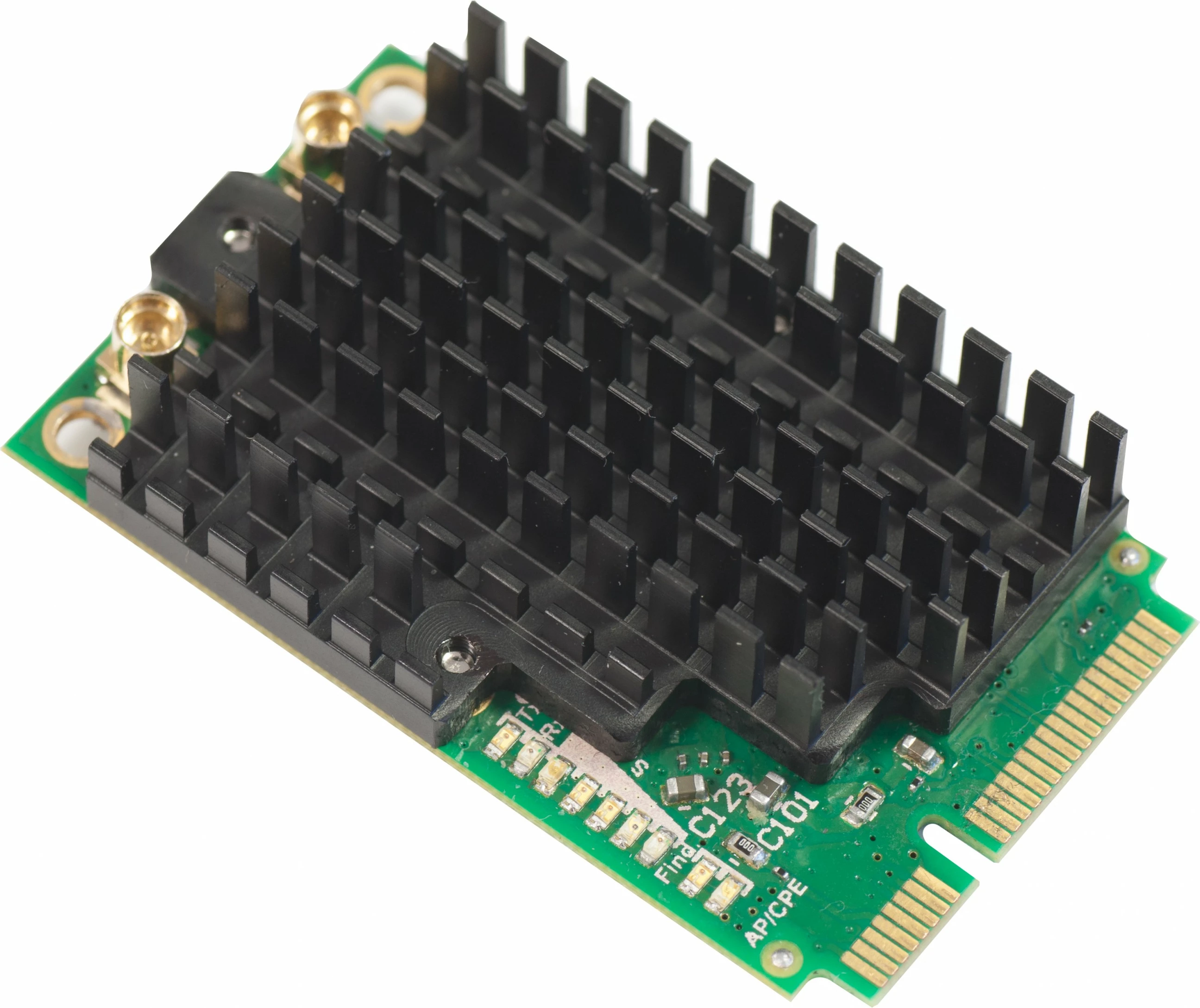 Brezžična omrežna kartica MikroTik R11E-2HPND, Mini PCI Express, Wi‑Fi 4, zelena, črna Brezžična omrežna kartica MikroTik R11E-2HPND, Mini PCI Express, Wi‑Fi 4, zelena, črna