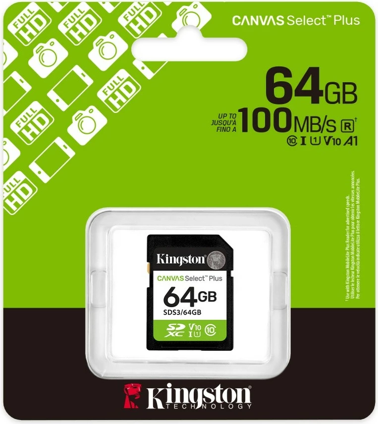 SD kartica Kingston Canvas Select Plus Gen3, 64GB, SDXC, Class10, UHS-I