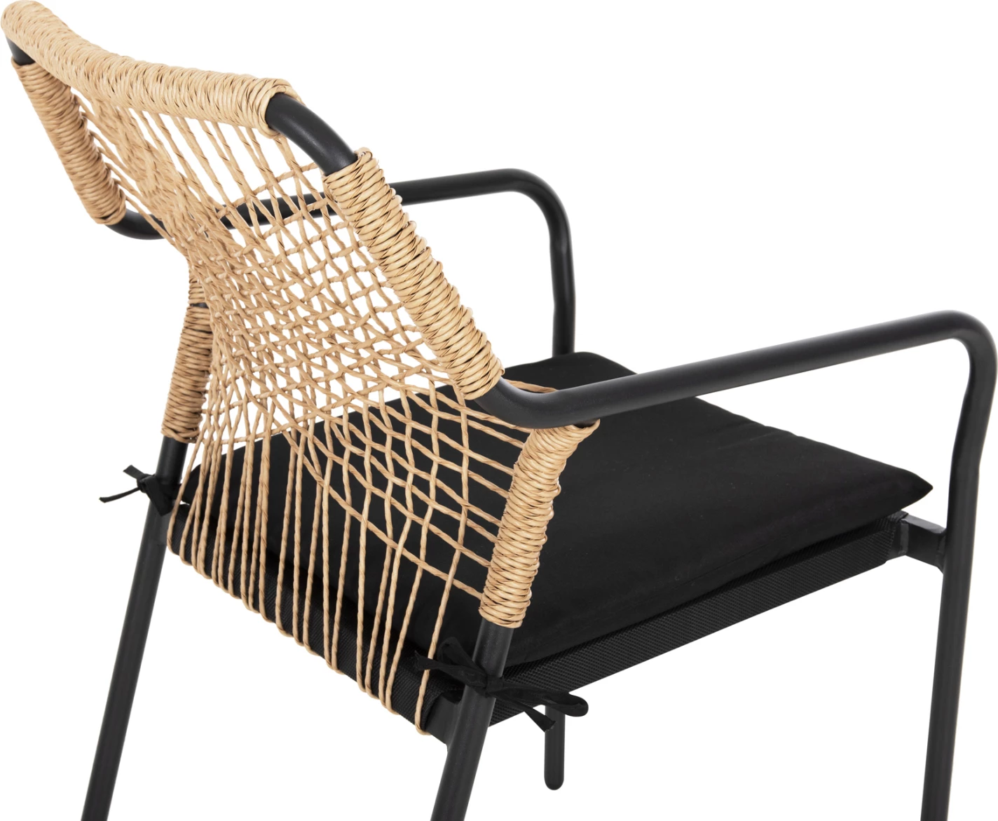 Aluminijasti naslanjač TROTTER FH5865.11 temno sivo ogrodje in bež pletenje-črna blazina