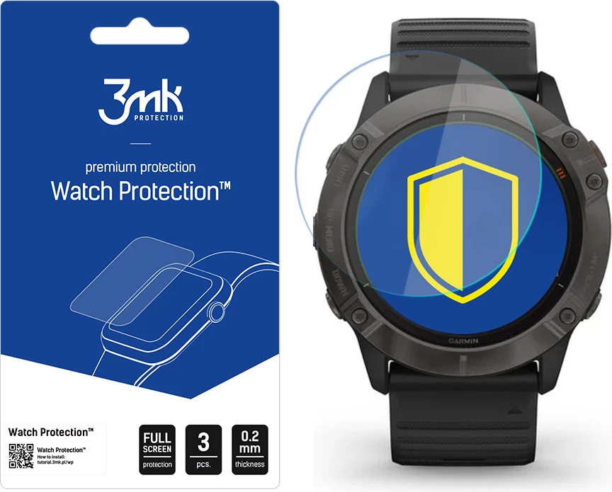 Zaščitna folija za zaslon 3mk Protection FlexibleGlass Lite, za Garmin Fenix 6X Pro, set 3 kosov