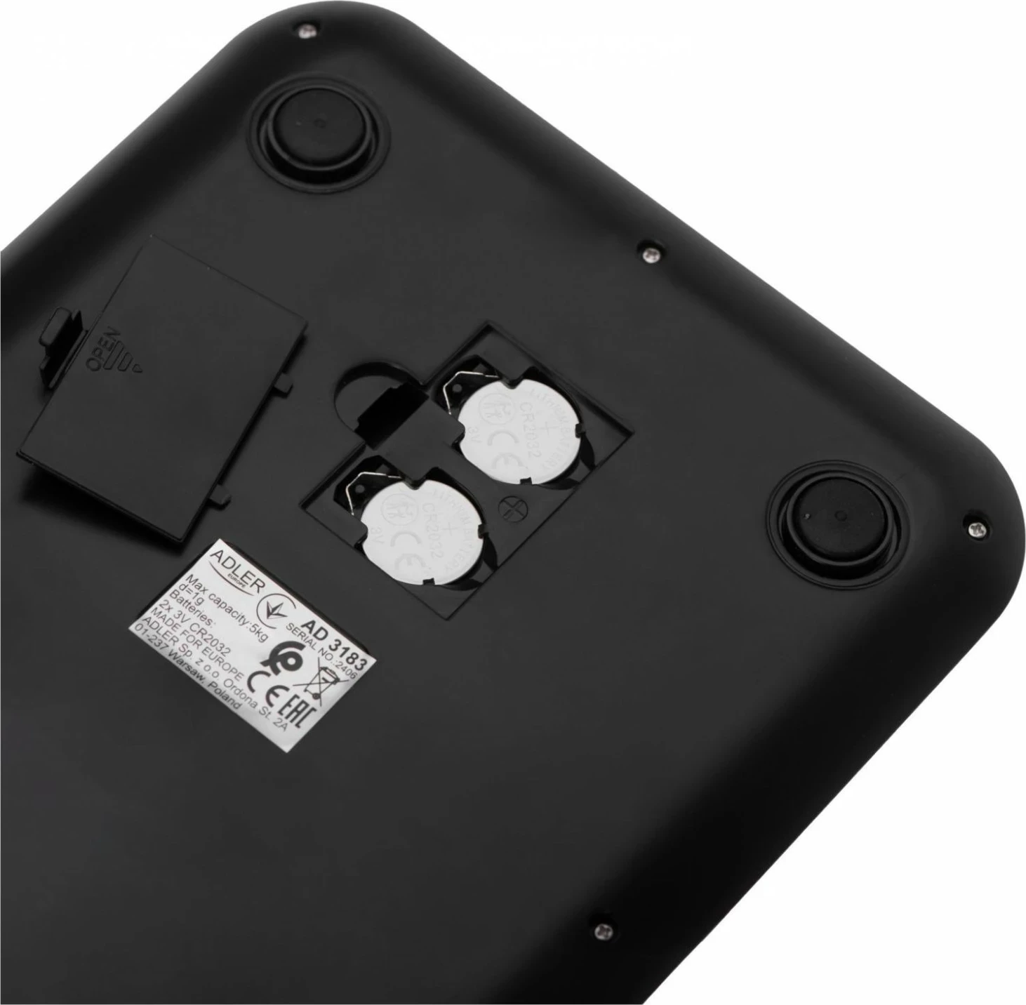 Elektronska kuhinjska tehtnica Adler AD 3183, 5 kg, črna