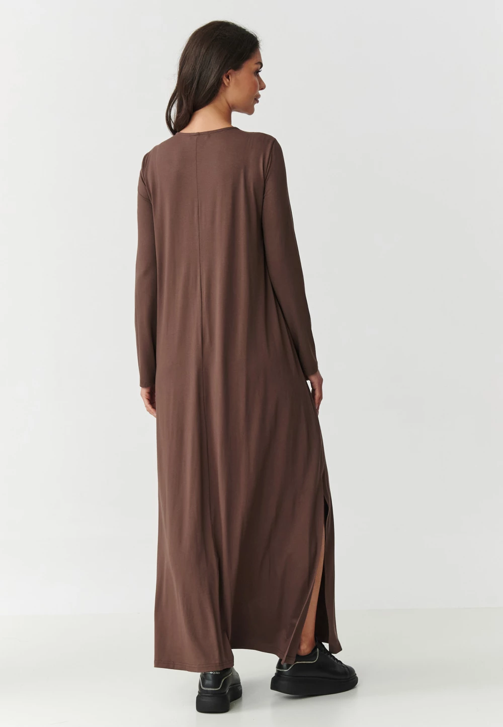 Maxi dolga obleka Makadamia 218304, rjava