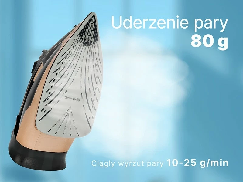 Parni likalnik 3000 W s keramično ploščo, črno-zlato Lafe VaporMax