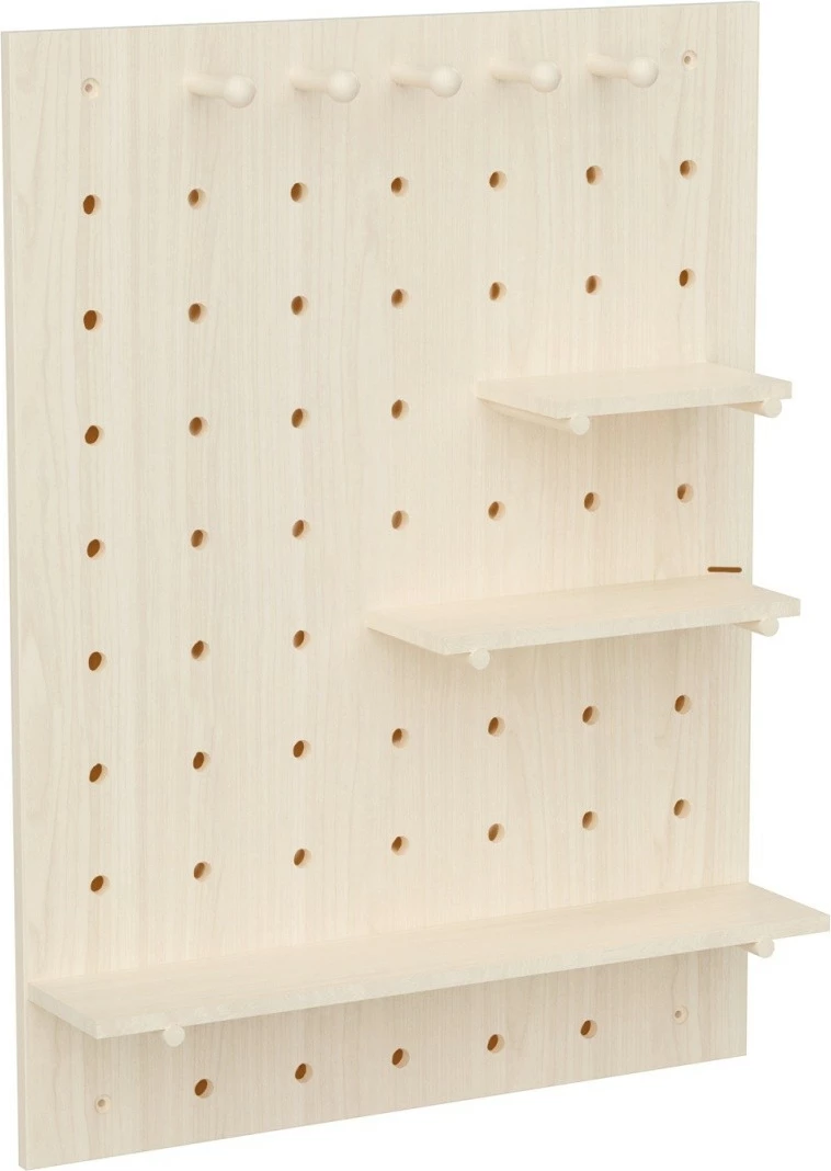 Stenski organizator iz svetlega lesa Maclean MC-131 WD, 60x80 cm, do 20 kg