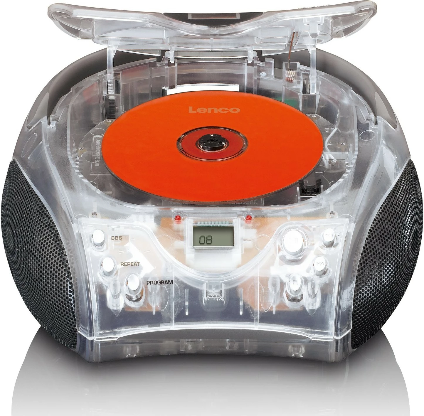 Prenosni radio, Bluetooth, CD, prozoren Lenco SCD-24