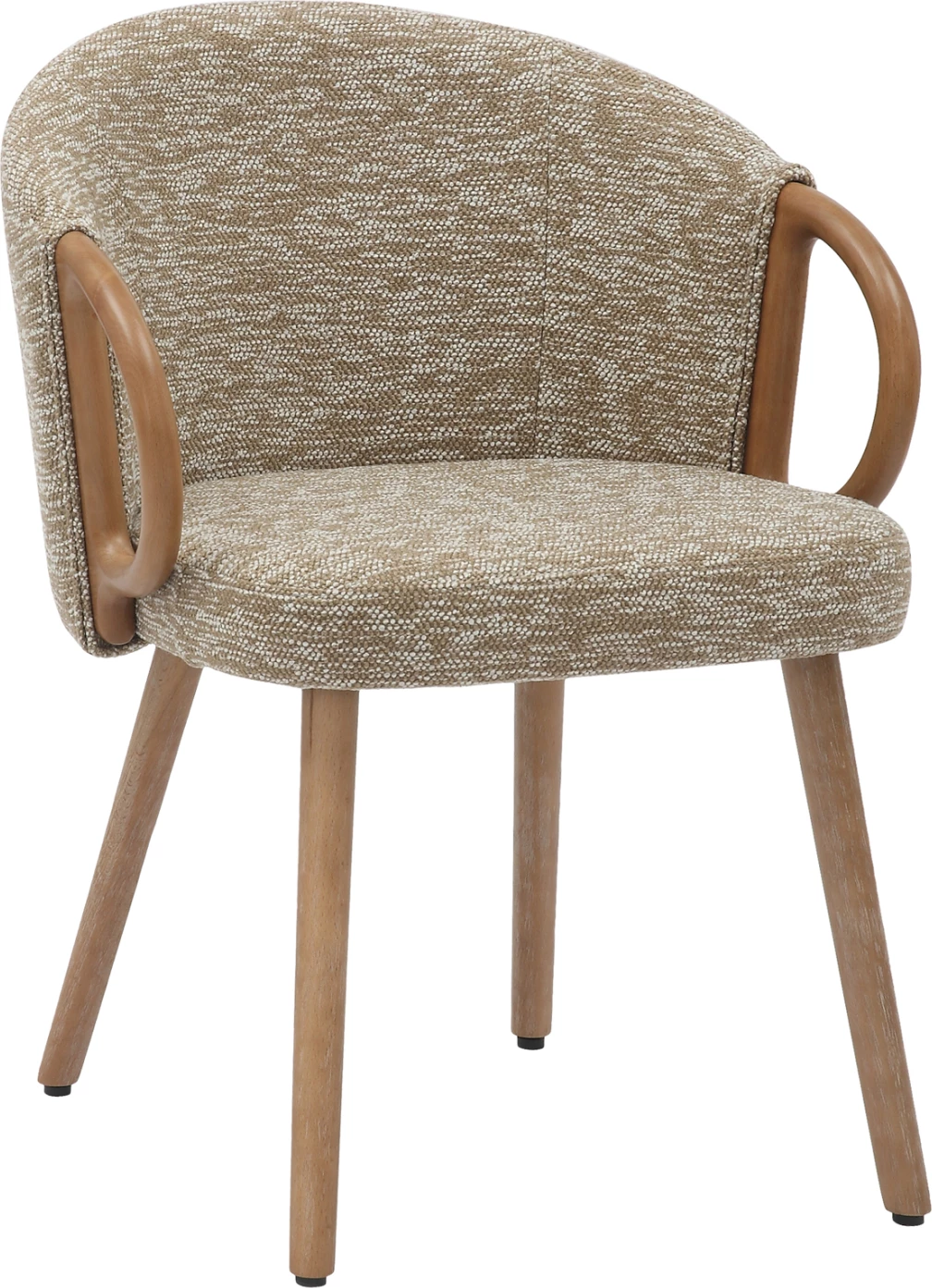 Jedilni stol RIG FH9979.01 bukove noge v beli barvi-bež tkanina 59x58,5x72,5H cm