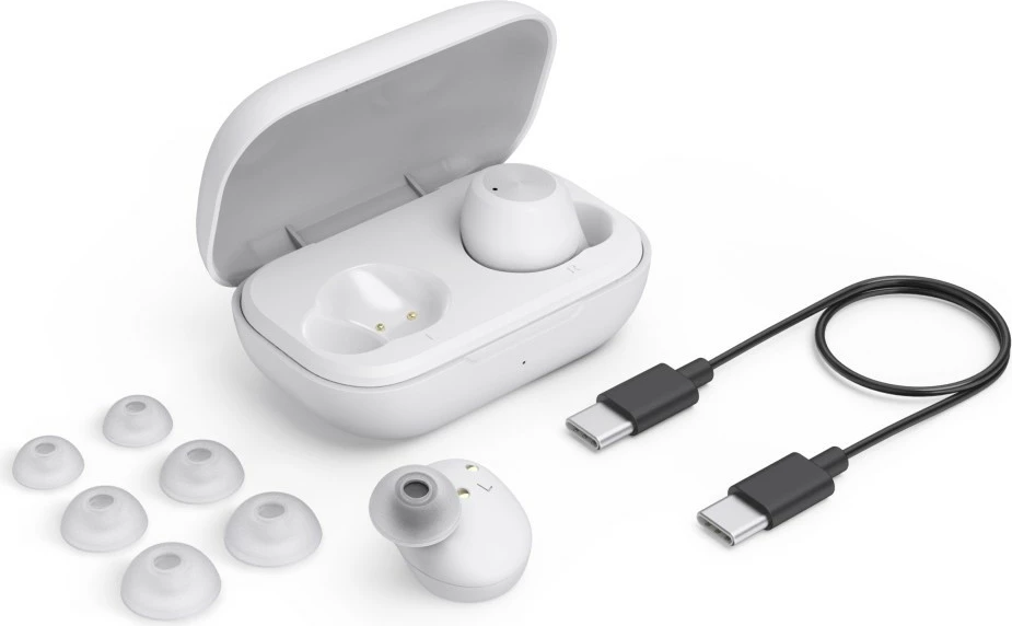 Brezžične in-ear slušalke Hama Spirit Chop II 184173, Bluetooth 5.0, IPX4, nadzor na dotik, USB-C, bele