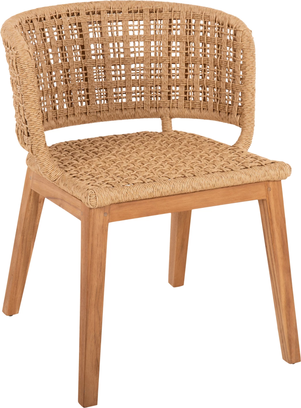 Notranji naslanjač FARLEY FH9827 iz tikovine in sintetične vrvi v naravni barvi 57x58x86H cm