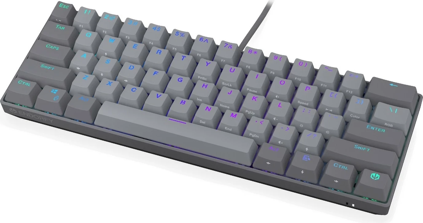 Mehanska kompaktna tipkovnica, 60%, RGB, siva — Endorfy Thock V2 Compact