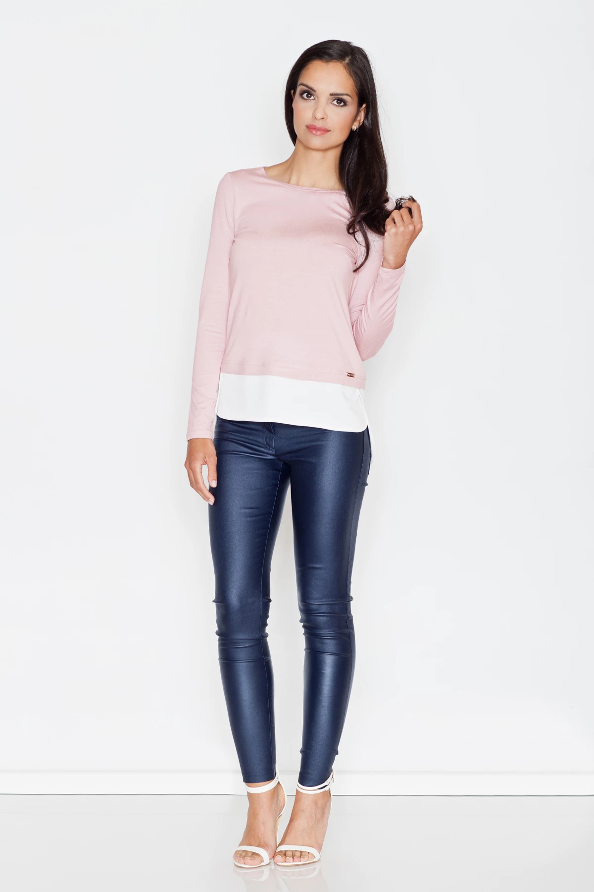 Elegantna bluza Figl model 43831, rožnata