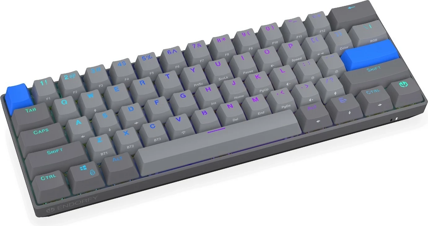 Mehanska tipkovnica Endorfy Thock V2 Compact Wireless, 60 %, RGB, siva