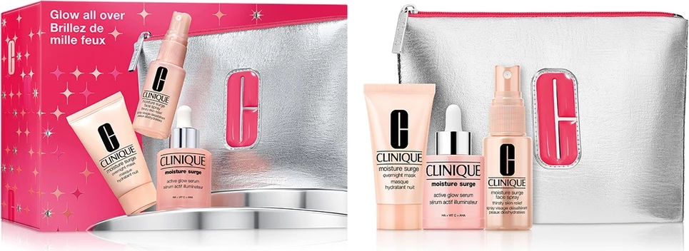 Set za nego obraza Clinique Glow All Over, 4 kosa, za ženske