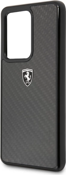 Ovitek za telefon Heritage Carbon Ferrari za Samsung Galaxy S20 Ultra, črn