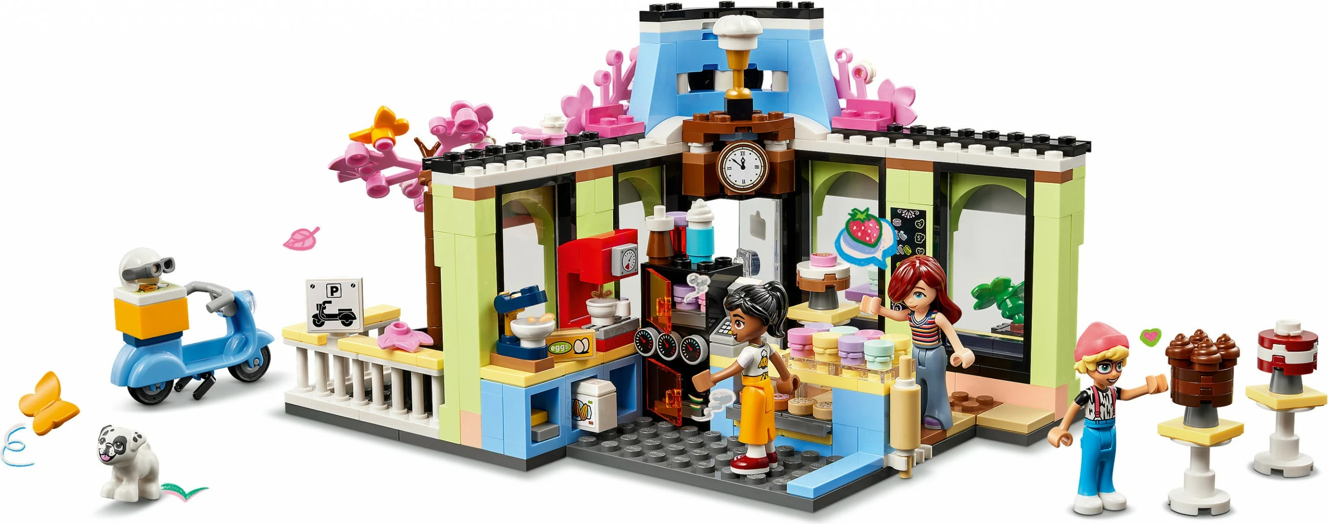 Kavarni Heartlake City, LEGO Friends 42618, gradbena igrača z miniaturnimi figuricami in dodatki