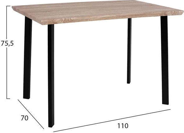 Set jedilne mize 5 kosov s črnimi stoli Vanessa FH10399 110x70x75,5 cm