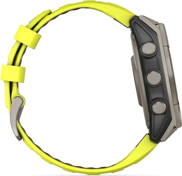 Pametna ura, 47 mm, 32 GB, titanova ohišje, silikonski pašček, rumena Garmin fenix 8