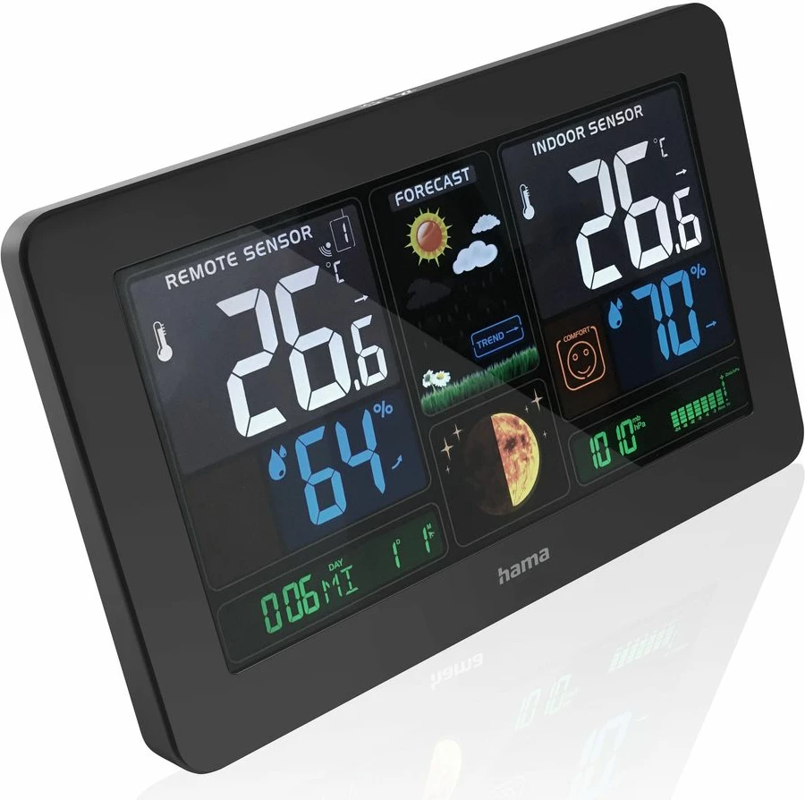 Vremenska postaja z USB Hama Premium, črna