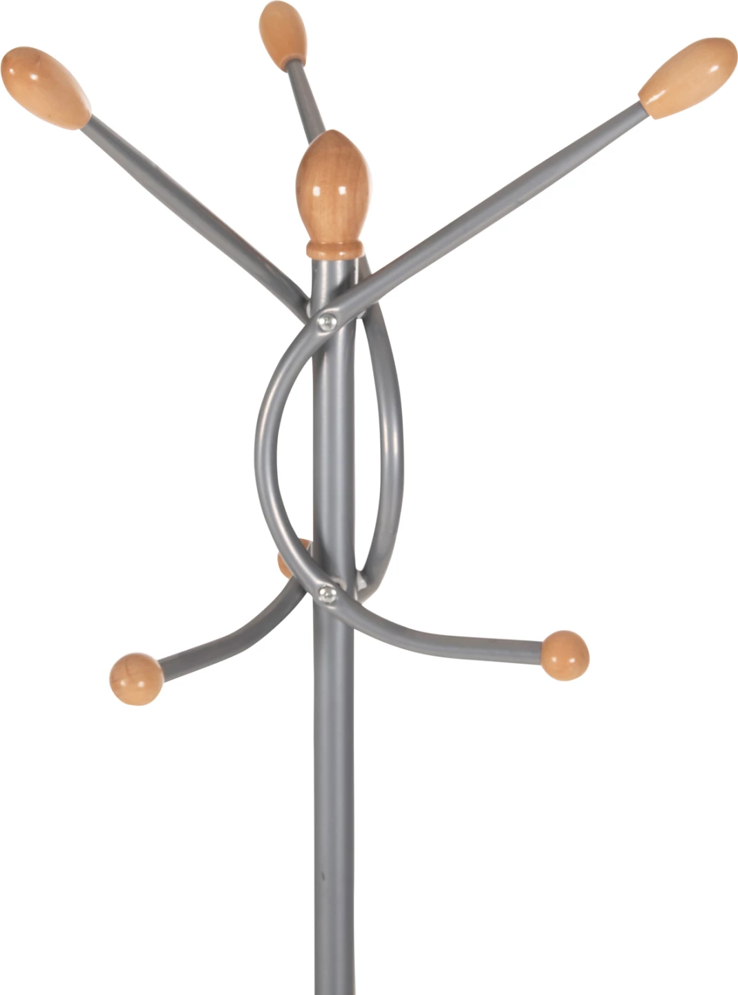 Samostoječi obešalnik FH9575.40 kovinski v srebrni barvi - 7 visečih položajev 41x41x176Hcm