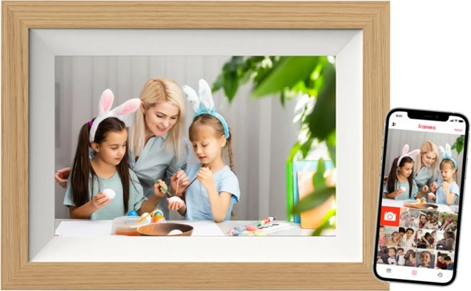 Digitalna okvir za fotografije Braun DigiFrame 10W, 32 GB, Wi-Fi, 10,1 in, bel/les