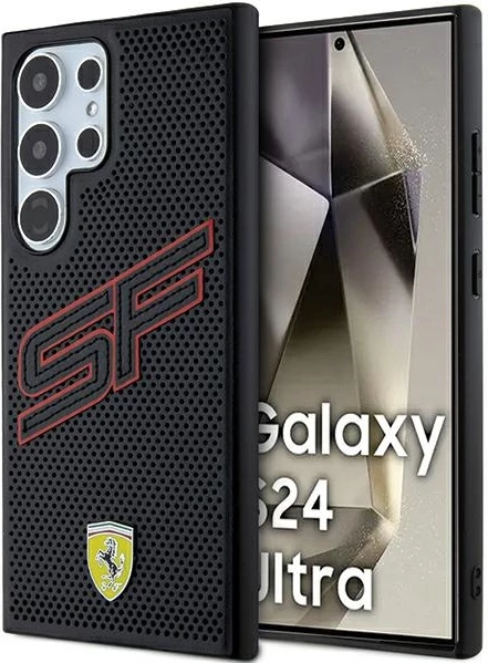 Ovitek Ferrari Big SF Perforated za Samsung Galaxy S24 Ultra, črn