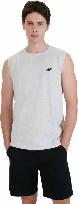 Brezrokavnik iz bombaža 4F, siv - moška majica