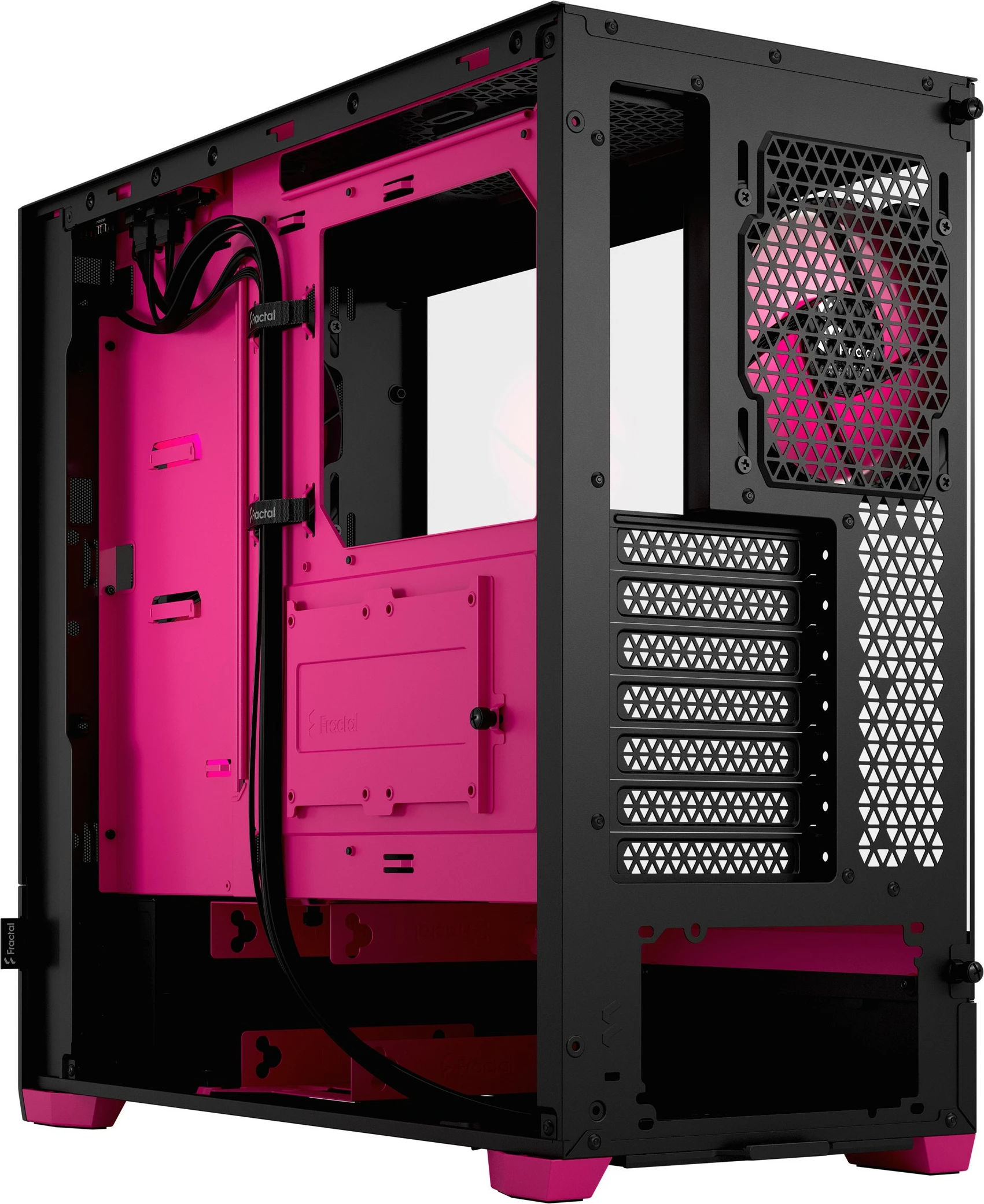 Prenosna ohišje Fractal Design Pop Air RGB Magenta Core TG, tower, vzdržljivo kaljeno steklo, RGB, črno/magenta