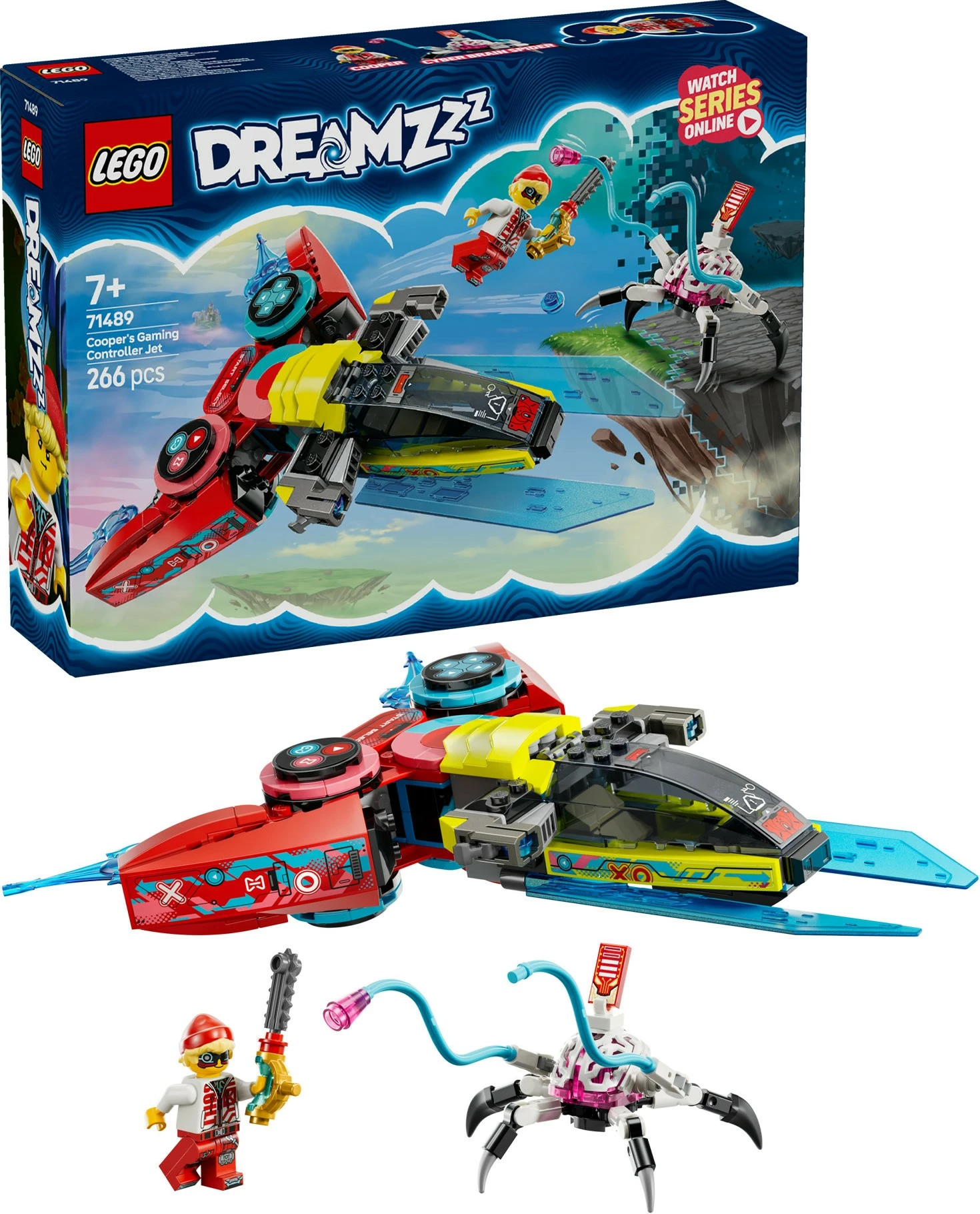 Gradbeni set DREAMZzz Cooper's Gaming Controller Jet LEGO 71489, 266 delov, večbarven