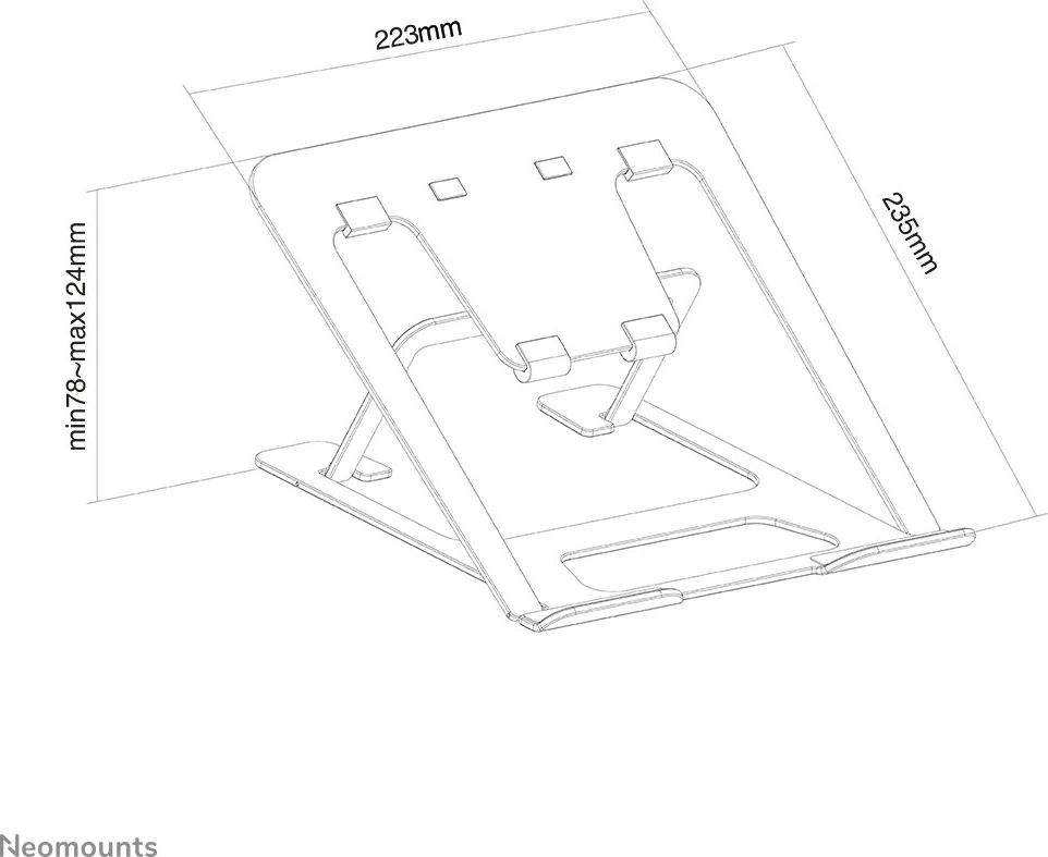Stojalo za prenosnik Newstar Neomounts NSLS085BLACK, aluminij, 10–17", črno Stojalo za prenosnik Newstar Neomounts NSLS085BLACK, aluminij, 10–17", črno