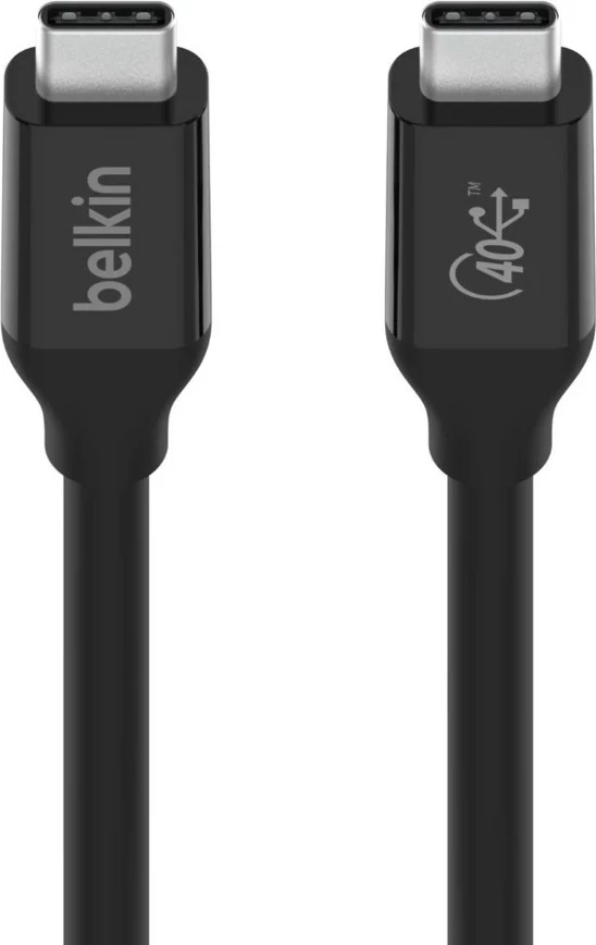 USB-C kabel USB4 40 Gbit/s, 0,8 m, črn — Belkin INZ001bt0.8MBK