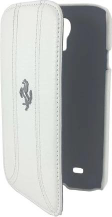 Usnjen ovitek za telefon, Ferrari FEFFFLBKS4FW, za Samsung Galaxy S4, bel