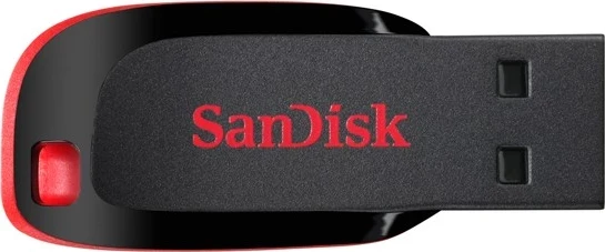 USB Sandisk Cruzer Blade, 128 GB, črn in rdeč