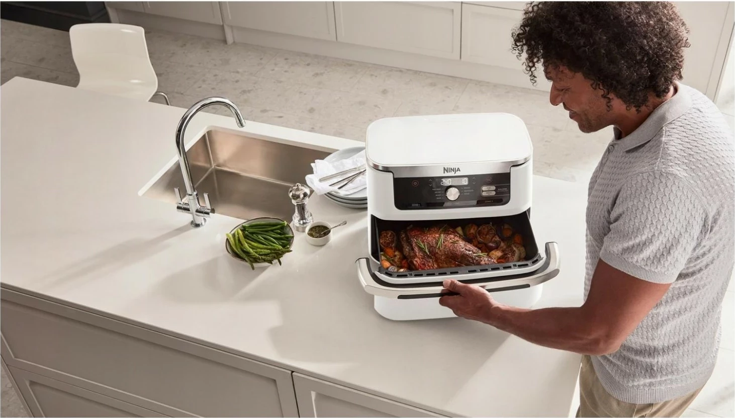 Vokotla za cvrtje Ninja AF500EU, bela