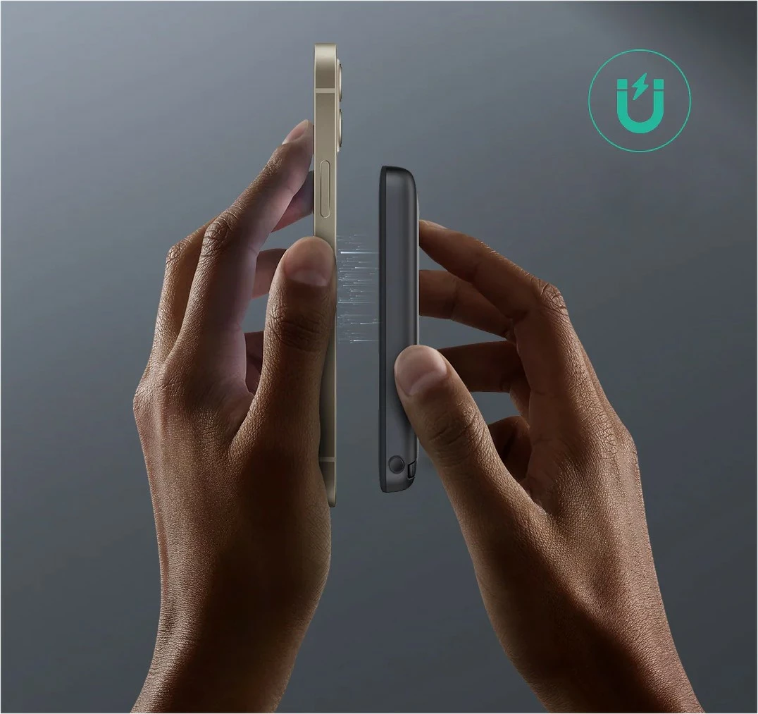 Power bank, AUKEY PB-MS06 MagSafe, 10000 mAh, 30 W, Qi2, črn