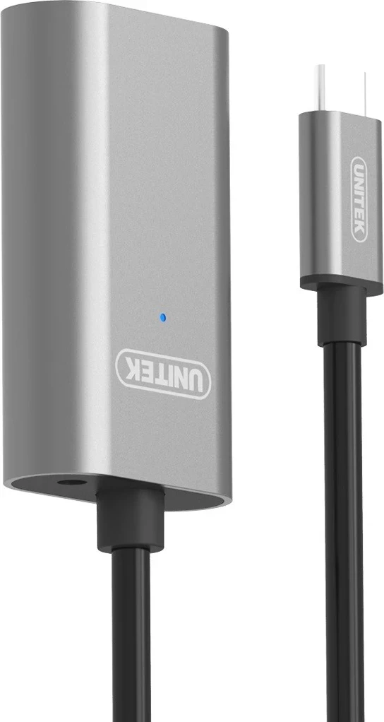 Aktivni USB-C kabel Unitek, črno-srebrn, 5,0 m