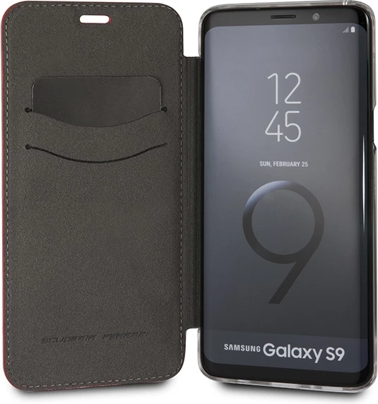 Ovitek Urban Book za Samsung Galaxy S9, rdeče usnje, Ferrari