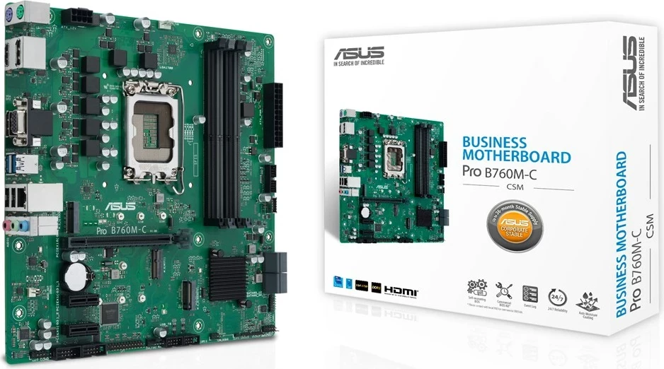 Matična plošča ASUS PRO B760M-C-CSM, Socket LGA 1700, micro ATX