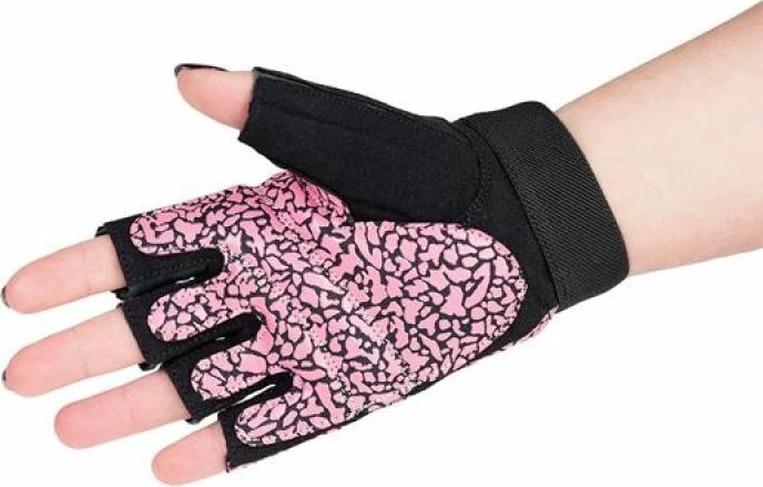 Dame rokavice za trening HMS, roza s sivo