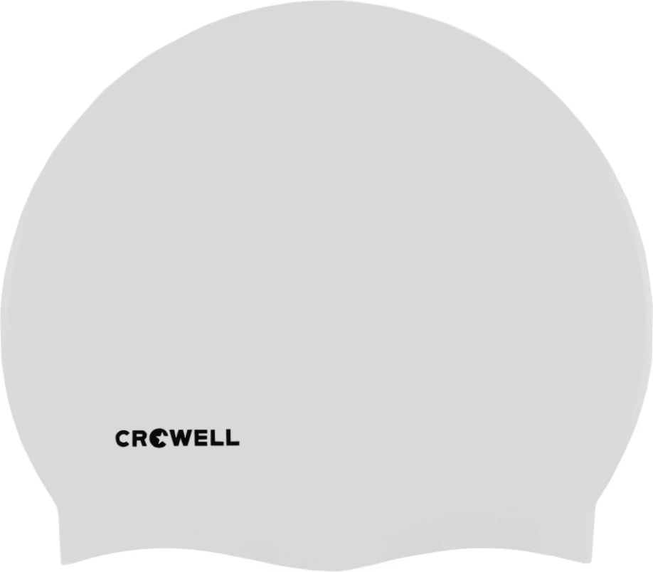 Plavalna kapa iz silikona, unisex, Crowell, bela