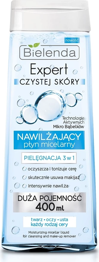 Micelarna voda 3-v-1 za ženske, 400 ml, Bielenda Expert Clear Skin