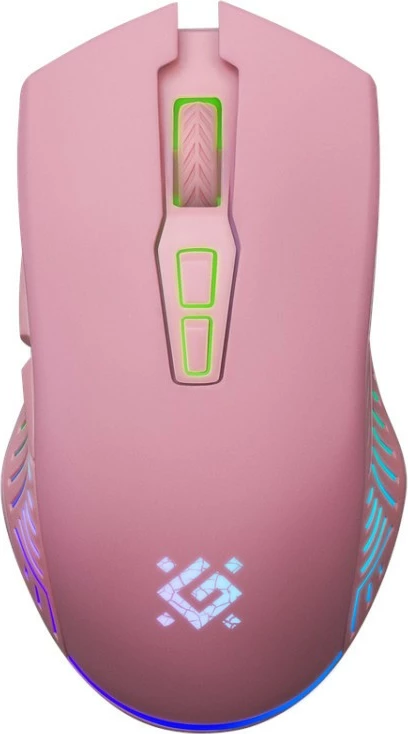 Brezžična miška Defender PANDORA RF, 3200 DPI, 7 gumbov, RGB, rožnata