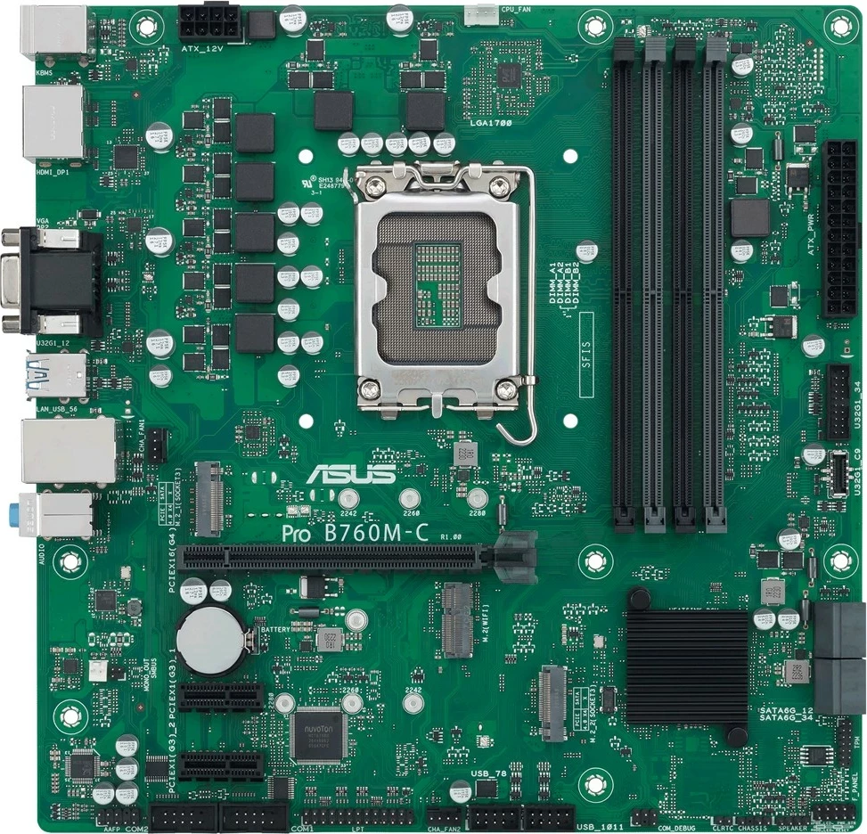 Matična plošča ASUS PRO B760M-C-CSM, Socket LGA 1700, micro ATX