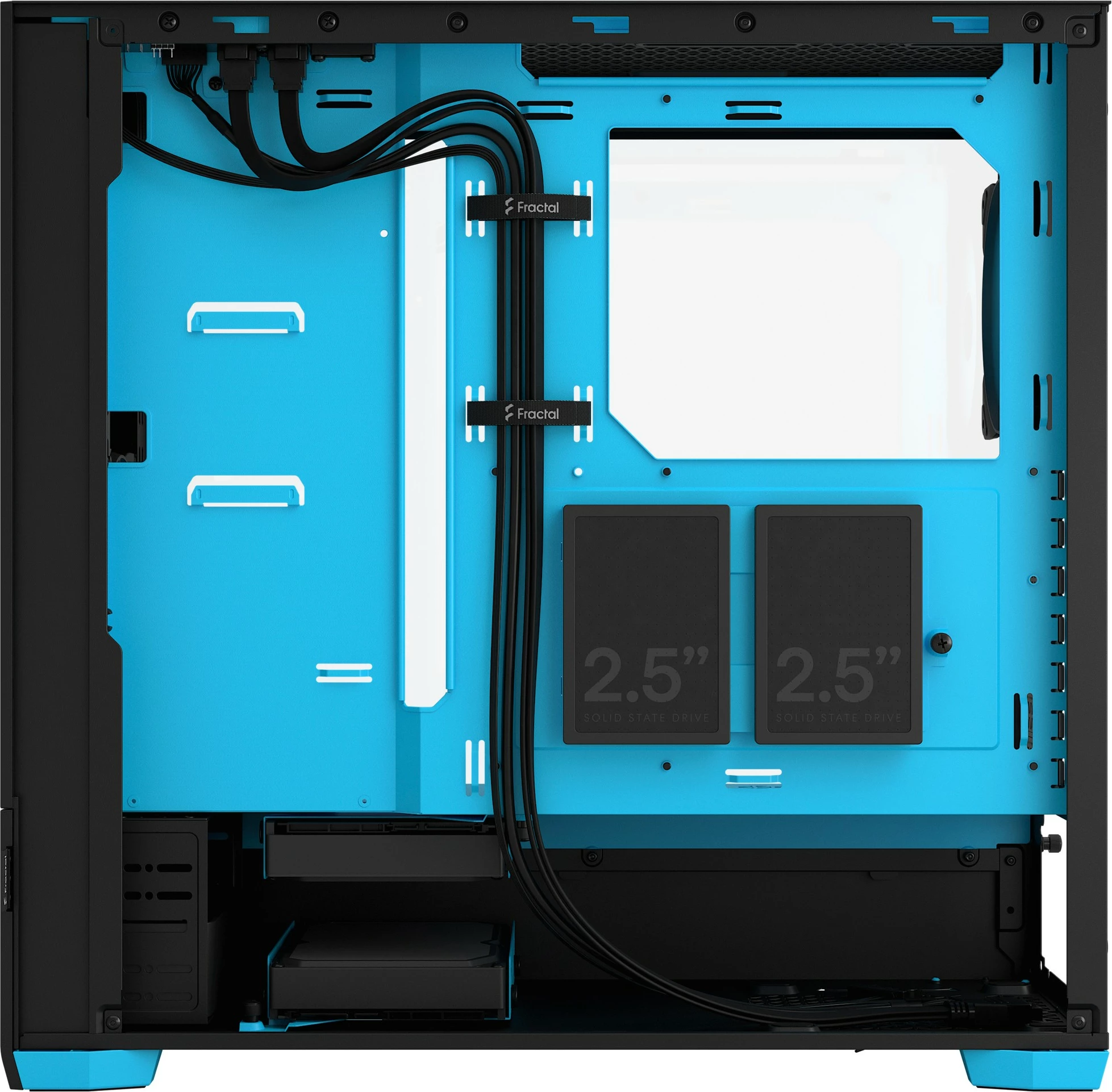 Ohišje Fractal Design Pop Air RGB Cyan Core TG Clear Tint, mid-tower, RGB, kaljeno steklo, črno/cijan