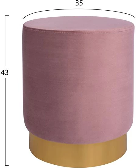 Žametni stolček Levy FH8408.02 v barvi gnilega jabolka z zlato osnovo '35x43cm