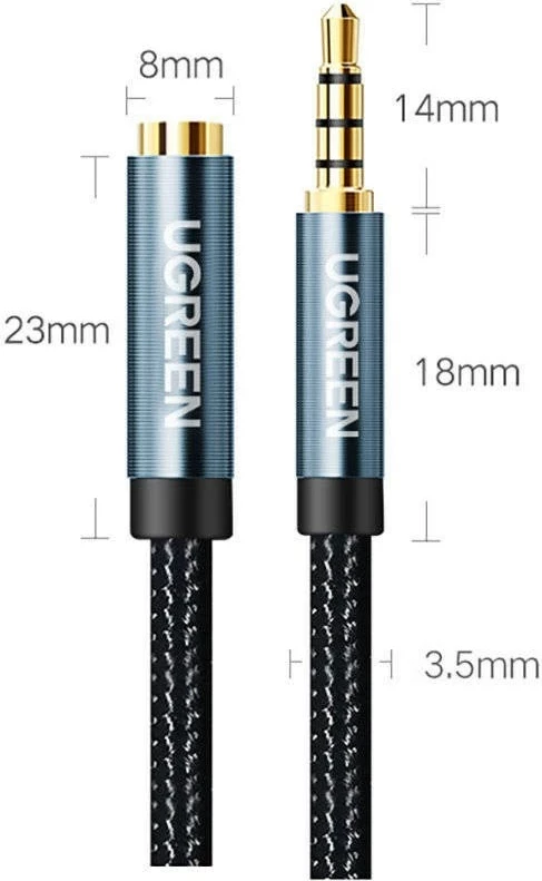Podaljšek za AUX 3,5 mm, 2 m, modra — UGREEN 40675 Podaljšek za AUX 3,5 mm, 2 m, modra — UGREEN 40675