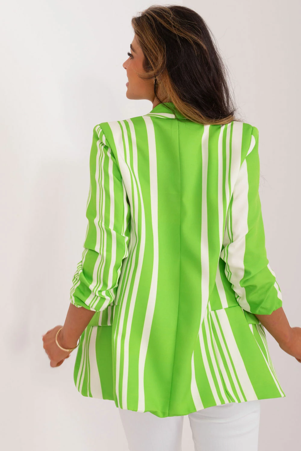 Blazer z zelenimi črtami Italy Moda 196572, zelen