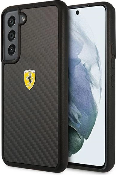 Ovitek iz ogljikovih vlaken Ferrari On Track za Samsung Galaxy S22+, črn